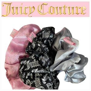 Juicy Couture 3-PC Satin Logo Hair Scrunchie Set